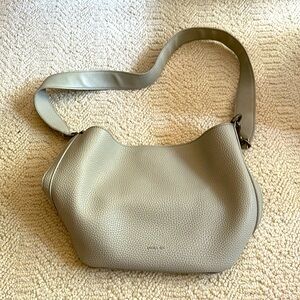 Angela Roi Luxury Vegan Leather Bucket Bag Light Gray